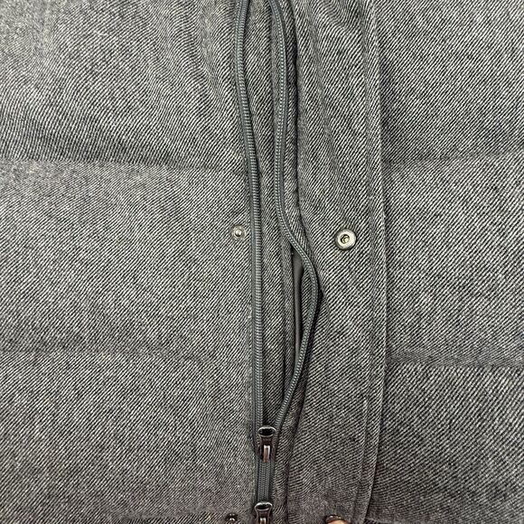 Saks Fifth Avenue Down Puffer Jacket Men XL Black Gray Tweed Zip Snap - Picture 3 of 14